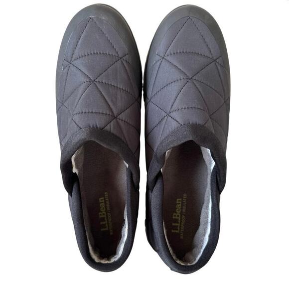 L.L. Bean Ultralight PrimaLoft Slip-On Shoes Men\'s 9M Black Quilted Waterproof main image 4